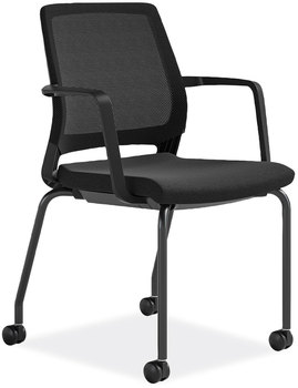 Safco® Medina™ Guest Chair Supports Up to 275 lb, 18" Seat Height, Black Seat/Back/Base, Ships in 1-3 Business Days