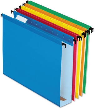 Pendaflex® SureHook® Hanging Folders Extra-Capacity 2" Capacity, Letter Size, 1/5-Cut Tabs, Assorted Colors, 20/Box