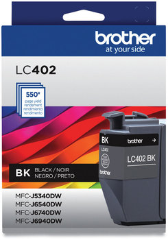 Brother LC402 Inks LC402BKS Ink, 550 Page-Yield, Black