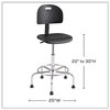 A Picture of product SAF-6950BL Safco® WorkFit™ Economy Industrial Chair Workfit Up to 400 lb, 22" 30" High Black Seat/Back, Silver Base, Ships in 1-3 Business Days