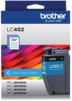 Brother LC402 Inks LC402CS Ink, 550 Page-Yield, Cyan