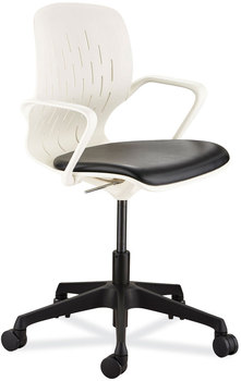 Safco® Shell™ Desk Chair Supports Up to 275 lb, 17" 20" High Black Seat, White Back, Black/White Base, Ships in 1-3 Business Days