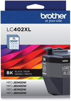 Brother LC402XL High-Yield Inks LC402XLBKS Ink, 3,000 Page-Yield, Black