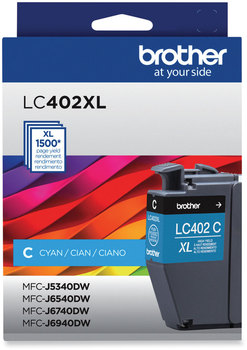 Brother LC402XL High-Yield Inks LC402XLCS Ink, 1,500 Page-Yield, Cyan