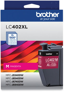 Brother LC402XL High-Yield Inks LC402XLMS Ink, 1,500 Page-Yield, Magenta