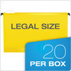 A Picture of product PFX-615315YEL Pendaflex® SureHook® Hanging Folders Legal Size, 1/5-Cut Tabs, Yellow, 20/Box