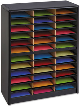 Safco® Value Sorter® Literature Organizers Steel/Fiberboard 36 Compartments, 32.25 x 13.5 38, Black