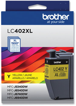 Brother LC402XL High-Yield Inks LC402XLYS Ink, 1,500 Page-Yield, Yellow