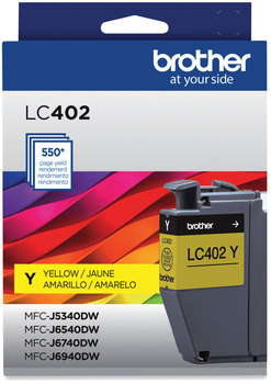 Brother LC402 Inks LC402YS Ink, 550 Page-Yield, Yellow