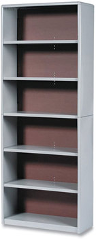 Safco® ValueMate® Economy Bookcase Six-Shelf, 31.75w x 13.5d 80h, Gray, Ships in 1-3 Business Days