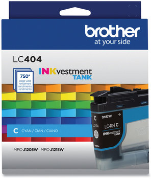 Brother LC404 Inks LC404CS INKvestment Ink, 750 Page-Yield, Cyan