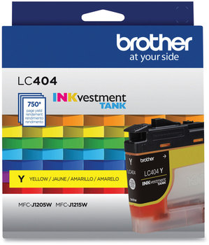 Brother LC404 Inks LC404YS INKvestment Ink, 750 Page-Yield, Yellow