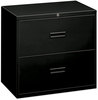 A Picture of product BSX-432LP HON® 400 Series Lateral File 2 Legal/Letter-Size Drawers, Black, 30" x 18" 28"
