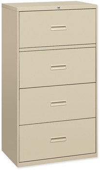 HON® 400 Series Lateral File 4 Legal/Letter-Size Drawers, Putty, 36" x 18" 52.5"