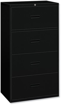 HON® 400 Series Lateral File 4 Legal/Letter-Size Drawers, Black, 36" x 18" 52.5"