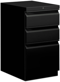 HON® Mobile Pedestals Left or Right, 3-Drawers: Box/Box/File, Legal/Letter, Black, 15" x 20" 28"
