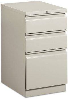 HON® Mobile Pedestals Left or Right, 3-Drawers: Box/Box/File, Legal/Letter, Light Gray, 15" x 20" 28"