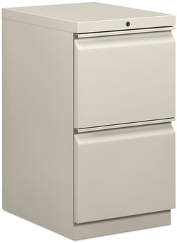 HON® Mobile Pedestals Left or Right, 2 Legal/Letter-Size File Drawers, Light Gray, 15" x 20" 28"