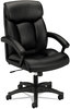 A Picture of product BSX-VL151SB11 HON® HVL151 Executive High-Back Leather Chair Supports Up to 250 lb, 17.75" 21.5" Seat Height, Black