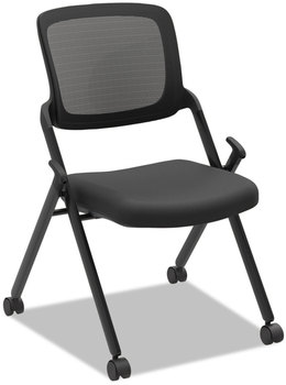 HON® VL304 Mesh Back Nesting Chair Supports Up to 250 lb, 19" Seat Height, Black Base