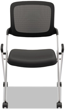 HON® VL304 Mesh Back Nesting Chair Supports Up to 250 lb, 19" Seat Height, Black Silver Base