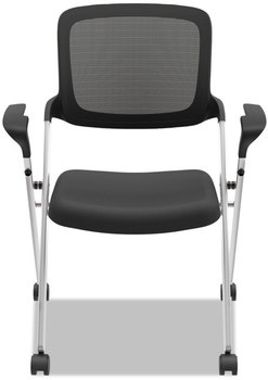HON® VL314 Mesh Back Nesting Chair Supports Up to 250 lb, 19" Seat Height, Black Silver Base