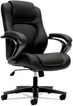 HON® HVL402 Series Executive High-Back Chair Supports Up to 250 lb, 17" 21" Seat Height, Black Seat/Back, Iron Gray Base