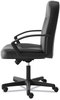 A Picture of product BSX-VL601SB11 HON® HVL601 Series Executive High-Back Leather Chair Supports Up to 250 lb, 17.44" 20.94" Seat Height, Black