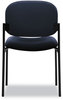 A Picture of product BSX-VL606VA90 HON® VL606 Stacking Guest Chair without Arms Fabric Upholstery, 21.25" x 21" 32.75", Navy Seat, Back, Black Base