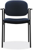 A Picture of product BSX-VL616VA90 HON® VL616 Stacking Guest Chair with Arms Fabric Upholstery, 23.25" x 21" 32.75", Navy Seat, Back, Black Base