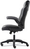 A Picture of product BSX-VST911 Sadie™ 9-One-One High-Back Racing Style Chair with Flip-Up Arms Supports Up to 225 lb, Black Seat, Gray Back, Base