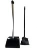 A Picture of product BEB-410712 Straight Handle Lobby Dust Pan & Broom Combo. Black.