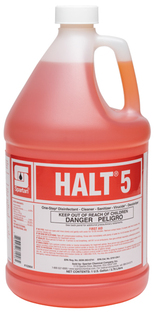 Halt® 5 Disinfectant Cleaner. 1 gal. Orange. Fresh scent. 4 bottles/case.