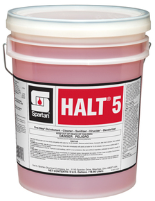 Halt® 5 Disinfectant Cleaner. 5 gal. Orange. Fresh scent. 1 pail.