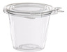 A Picture of product DCC-SC12F SafeSeal™ PET Plastic Tamper-Evident/Resistant Snack Cups with Flat Lids. 12 oz. Clear. 4 sleeves, 64 cups/sleeve.