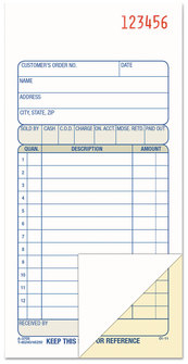 Adams® 2-Part Sales Book 12 Lines, Two-Part Carbon, 3.38 x 6.69, 50 Forms Total