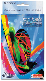Alliance® Brites® Pic-Pac Rubber Bands Size 54 (Assorted), 0.04" Gauge, Assorted Colors, 1.5 oz Box, Band-Count Varies
