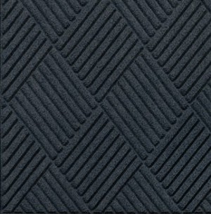 Waterhog™ Diamond Fashion Border Entrance-Scraper/Wiper-Indoor/Outdoor Floor Mat. 4 X 10 ft. Charcoal.