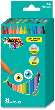 BIC® Kids® Coloring Crayons 24 Assorted Colors, 24/Pack