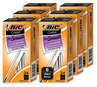 A Picture of product BIC-MS144EBLK BIC® Cristal® Xtra Smooth Ballpoint Pen Stick, Medium 1 mm, Black Ink, Clear Barrel, 24/Box, 6 Boxes/Pack