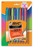 A Picture of product BIC-MSBAPP241A BIC® Cristal® Xtra Bold Ballpoint Pen Stick, 1.6 mm, Randomly Assorted Ink and Barrel Colors, 24/Pack