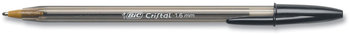 BIC® Cristal® Xtra Bold Ballpoint Pen Stick, 1.6 mm, Black Ink, Clear Barrel, 24/Pack