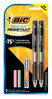 A Picture of product BIC-MV7PRP2BLK BIC® Break-Resistant Mechanical Pencils with Erasers 0.7 mm, HB (#2), Black Lead, Assorted Barrel Colors, 2/Pack