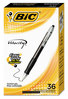 A Picture of product BIC-VLG361BK BIC® Velocity® Easy Glide® Retractable Ball Pen Ballpoint Value Pack, Medium 1 mm, Black Ink, Barrel, 36/Pack