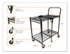 A Picture of product BOS-BSACLGBLK Bostitch® Stowaway™ Folding Carts Metal, 2 Shelves, 250 lb Capacity, 35" x 37.25" 22", Black