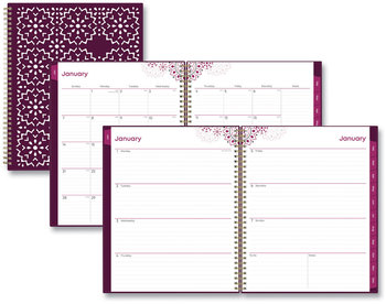 Blue Sky® Gili Weekly/Monthly Planner Jewel Tone Artwork, 11 x 8.5, Plum Cover, 12-Month (Jan to Dec): 2024