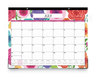 A Picture of product BLS-100157 Blue Sky® Mahalo Academic Year Desk Pad Floral Artwork, 22 x 17, Black Binding, Clear Corners, 12-Month (July to June): 2023 2024