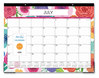 A Picture of product BLS-100157 Blue Sky® Mahalo Academic Year Desk Pad Floral Artwork, 22 x 17, Black Binding, Clear Corners, 12-Month (July to June): 2023 2024