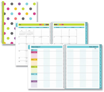 Blue Sky® Teacher Dots Academic Year Create-Your-Own Cover Weekly/Monthly Lesson Planner 11 x 8.5, 12-Month (July to June): 2023 2024