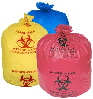 Hospital Isolation Bags/Can Liners. 17 mic. 33 gal. 33 X 40 in. Blue. 250/case. Replaces 860-448.